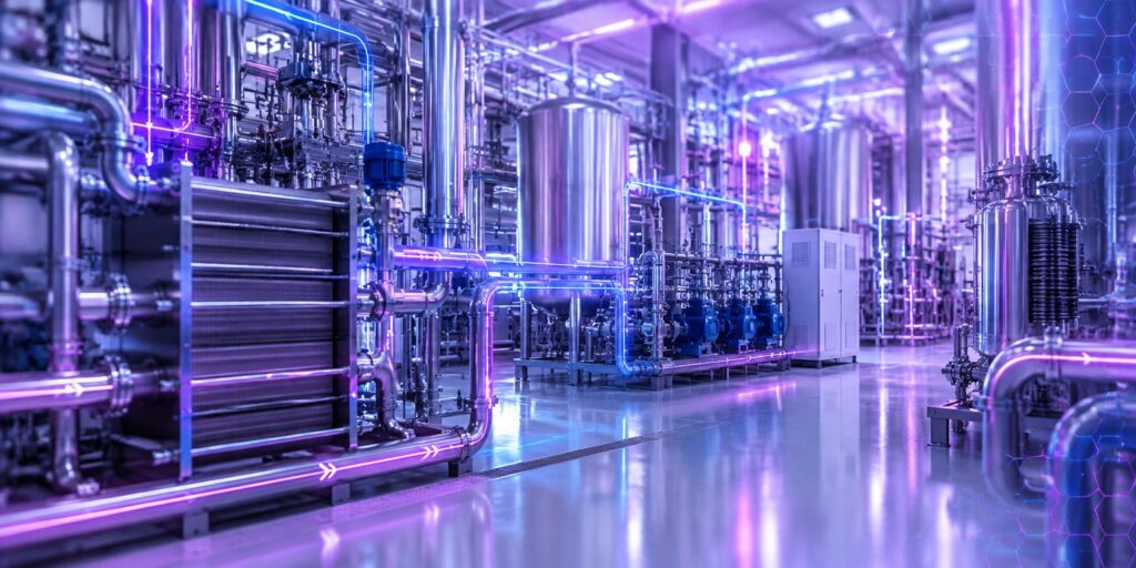 Energy-efficient utilities in a pharmaceutical manufacturing plant: heat exchangers, pumps and process piping